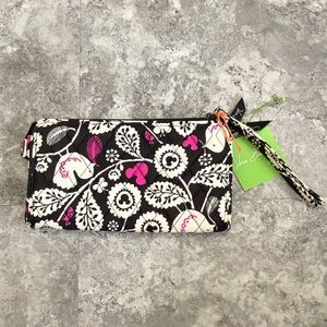 Disney Mickey Vera Bradley Black and Pink Floral Clutch New